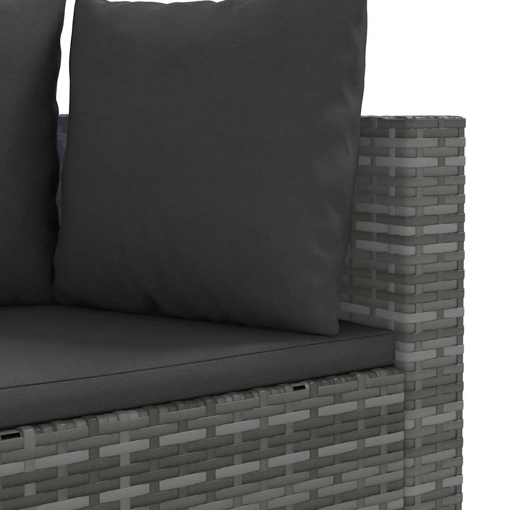 Set Divano da Giardino 10 pz con Cuscini Grigio in Polyrattan | homemem39