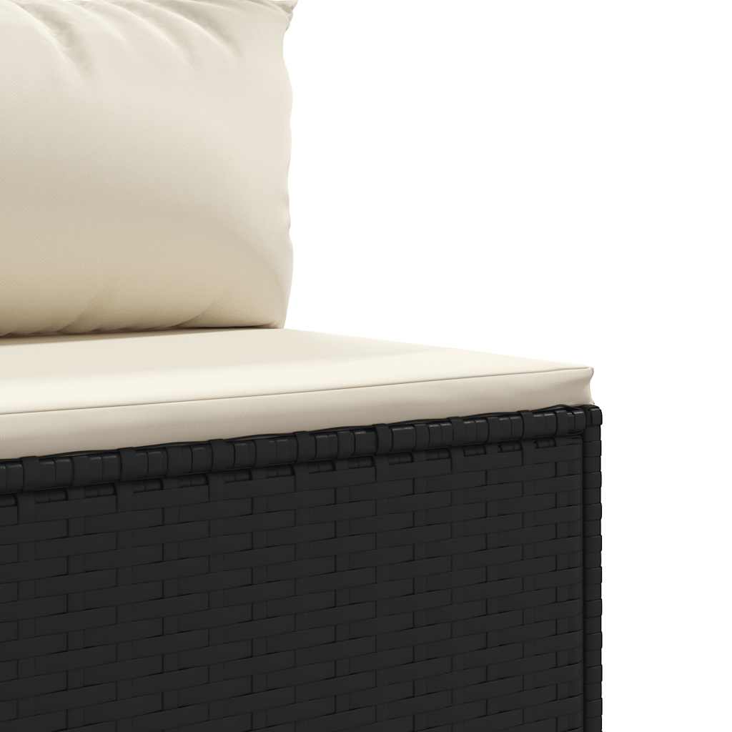 Set Divano da Giardino 6 pz con Cuscini Nero in Polyrattan | homemem39