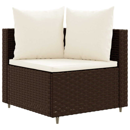Set Divano da Giardino 6 pz con Cuscini Marrone in Polyrattan | homemem39