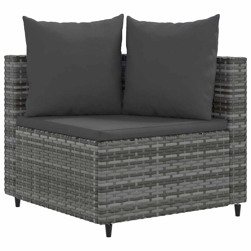 Set Divano da Giardino 6 pz con Cuscini Grigio in Polyrattan | homemem39