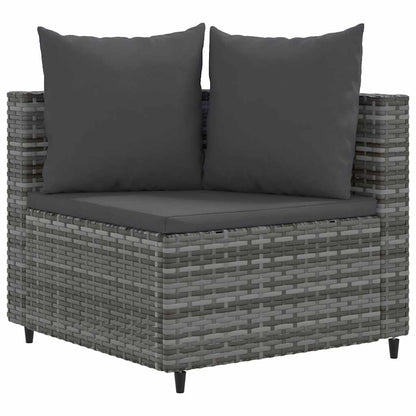 Set Divano da Giardino 6 pz con Cuscini Grigio in Polyrattan | homemem39