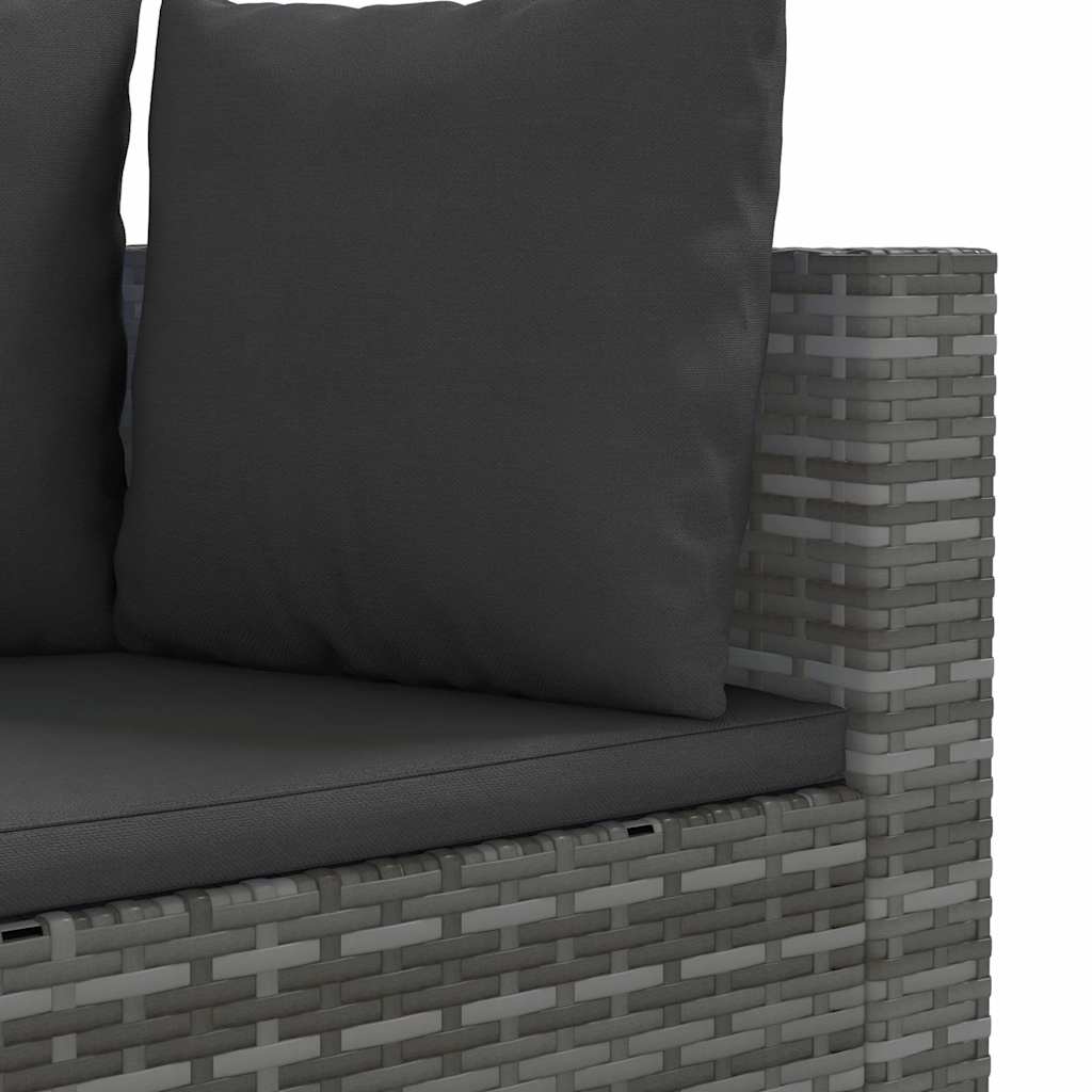 Set Divano da Giardino 6 pz con Cuscini Grigio in Polyrattan | homemem39