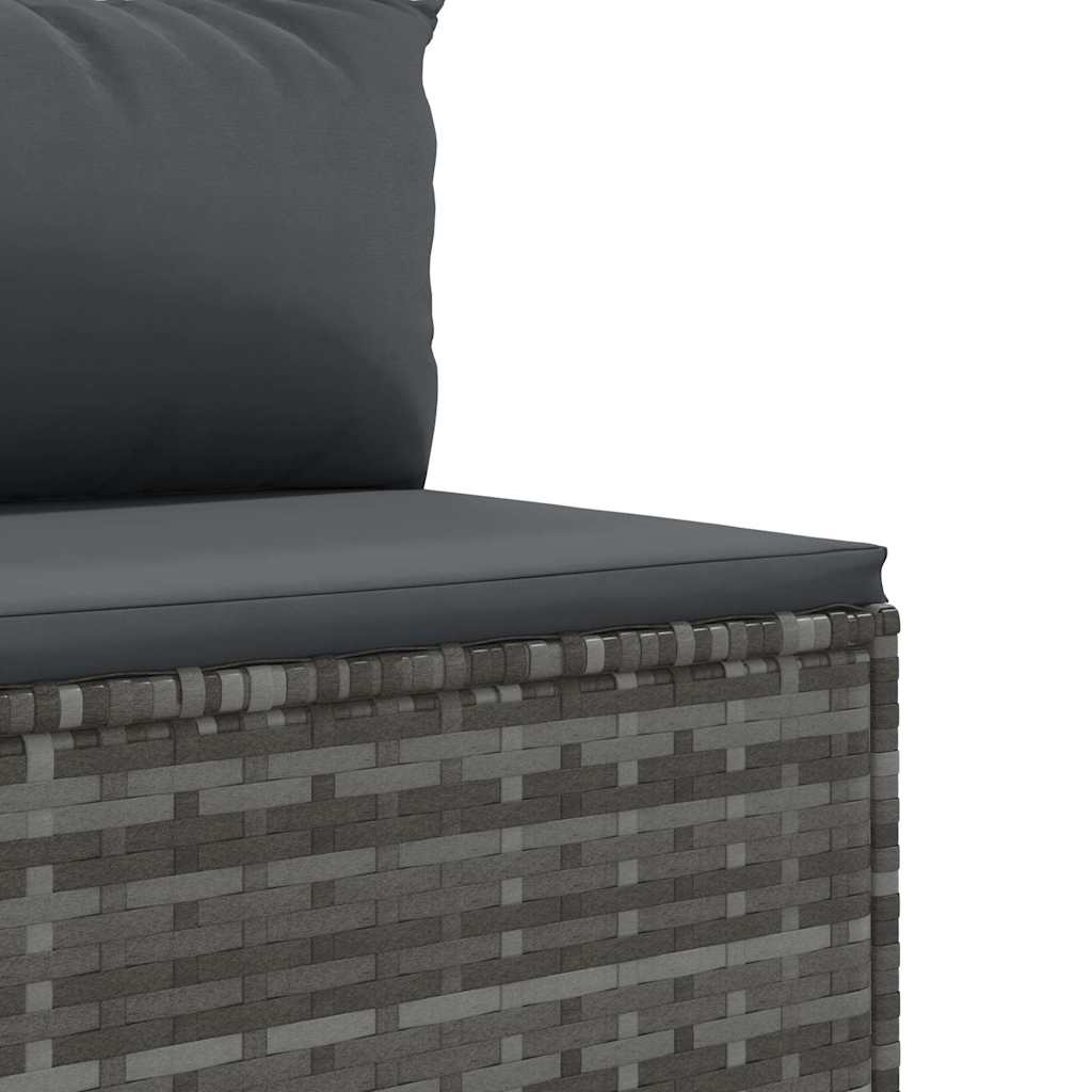 Set Divano da Giardino 6 pz con Cuscini Grigio in Polyrattan | homemem39