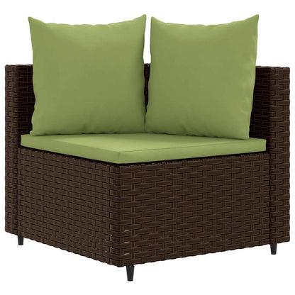 Set Divano da Giardino 6 pz con Cuscini Marrone in Polyrattan - homemem39