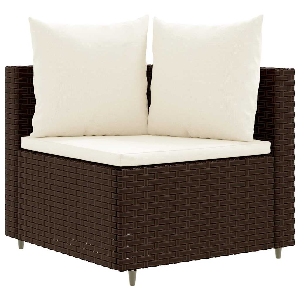 Set Divani da Giardino 7 pz con Cuscini Marrone in Polyrattan | homemem39