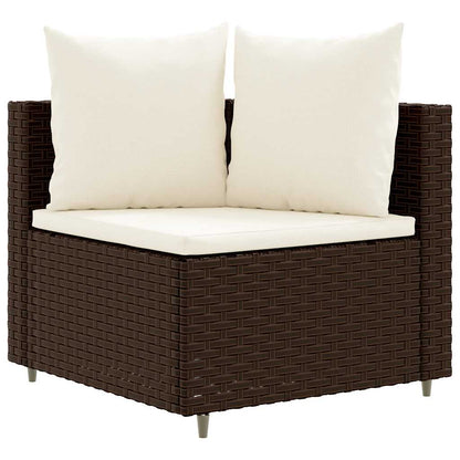 Set Divani da Giardino 7 pz con Cuscini Marrone in Polyrattan | homemem39