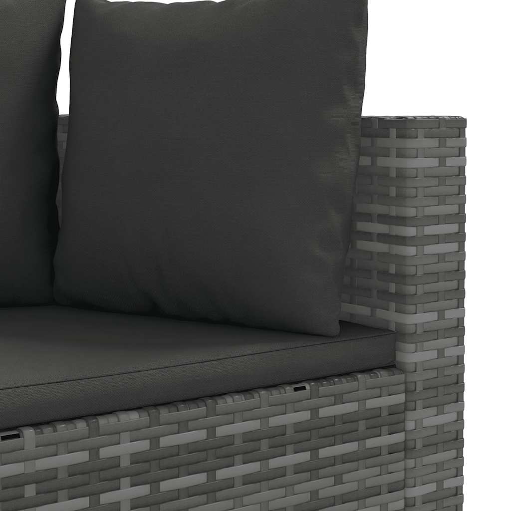 Set Divani da Giardino 7 pz con Cuscini Grigio in Polyrattan | homemem39