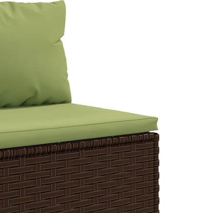 Set Divani da Giardino 7 pz con Cuscini Marrone in Polyrattan - homemem39