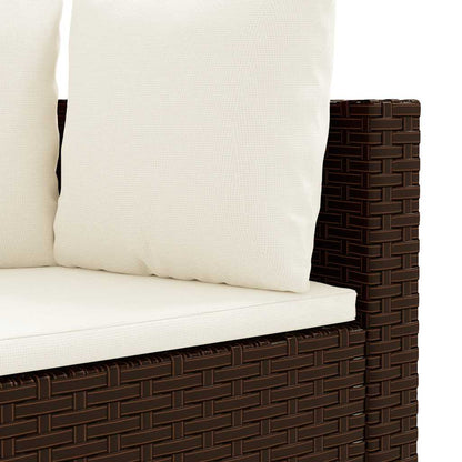 Set Divano da Giardino 5 pz con Cuscini Marrone in Polyrattan | homemem39