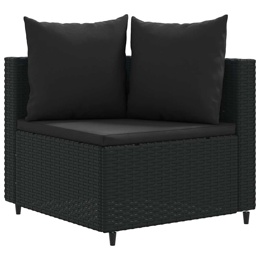 Set Divani da Giardino 5 pz con Cuscini in Polyrattan Nero - homemem39