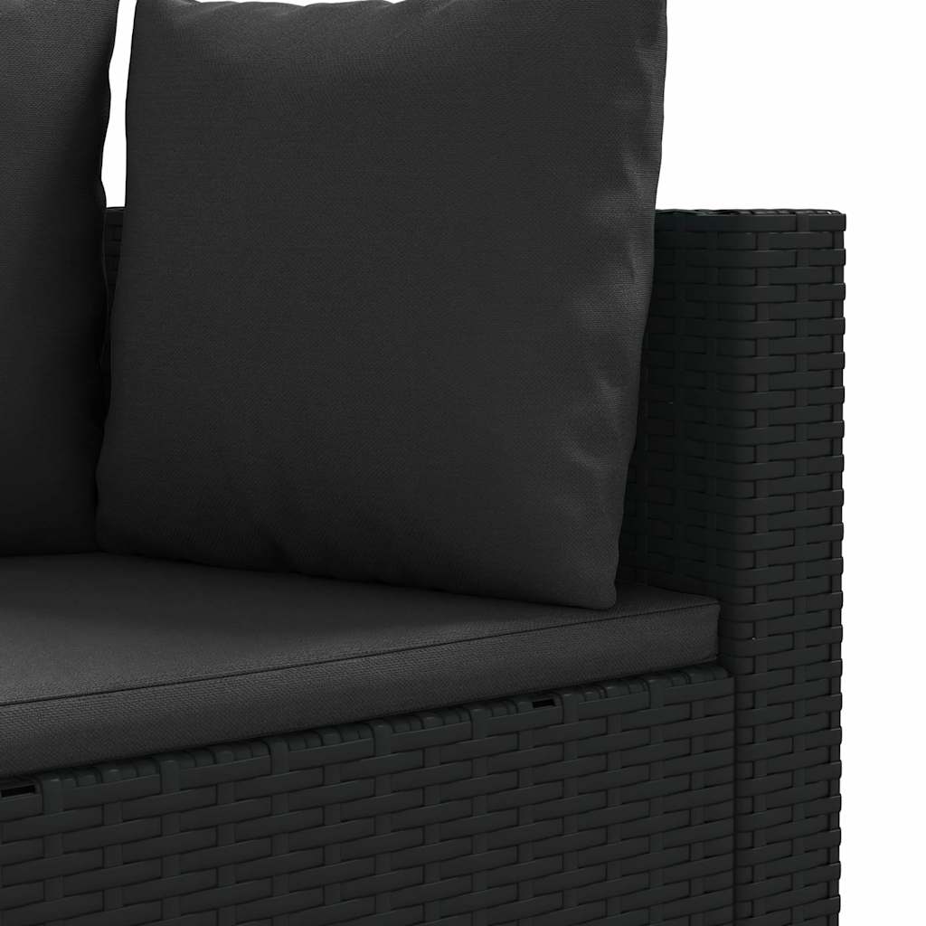 Set Divani da Giardino 5 pz con Cuscini in Polyrattan Nero - homemem39