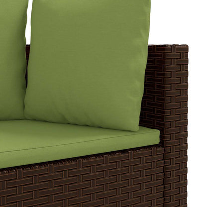 Set Divano da Giardino 5 pz con Cuscini Marrone in Polyrattan | homemem39