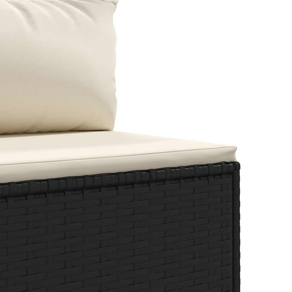 Set Divani da Giardino 3 pz con Cuscini in Polyrattan Nero | homemem39