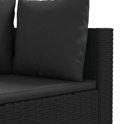 Set Divani da Giardino 3 pz con Cuscini in Polyrattan Nero - homemem39