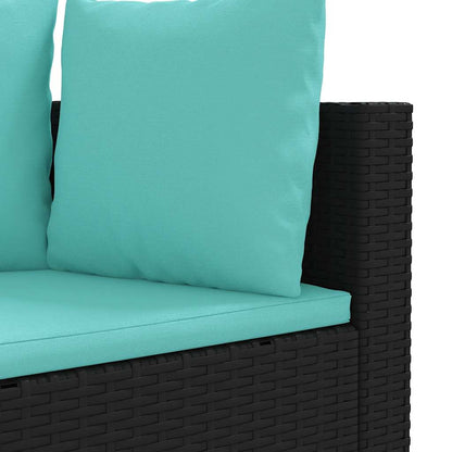 Set Divani da Giardino 3 pz con Cuscini in Polyrattan Nero - homemem39