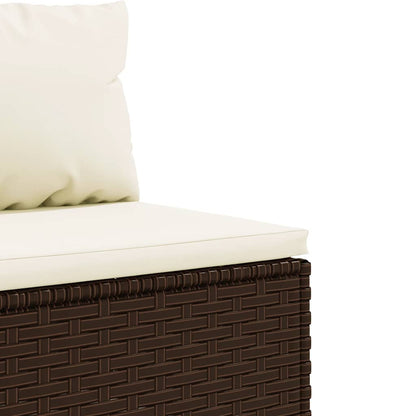 Set Divano da Giardino 4 pz con Cuscini Marrone in Polyrattan | homemem39