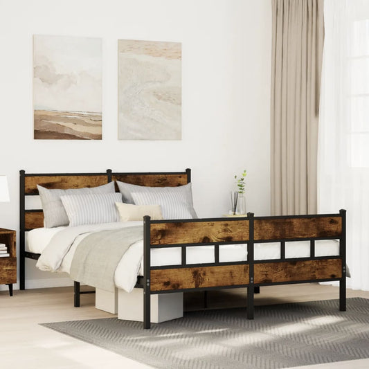 Giroletto senza Materaso in Metallo Rovere Fumo 150x200 cm | homemem39