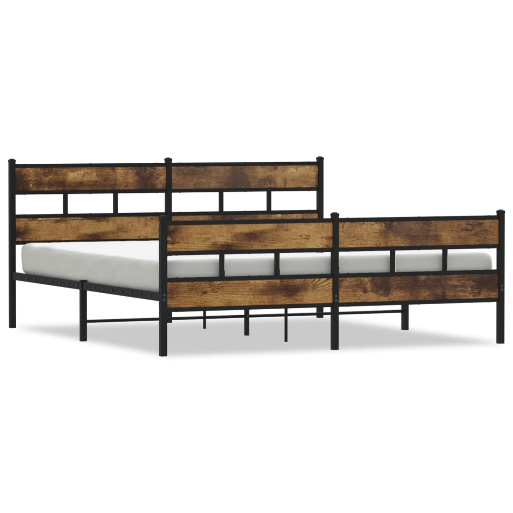 Giroletto senza Materaso in Metallo Rovere Fumo 183x213 cm | homemem39
