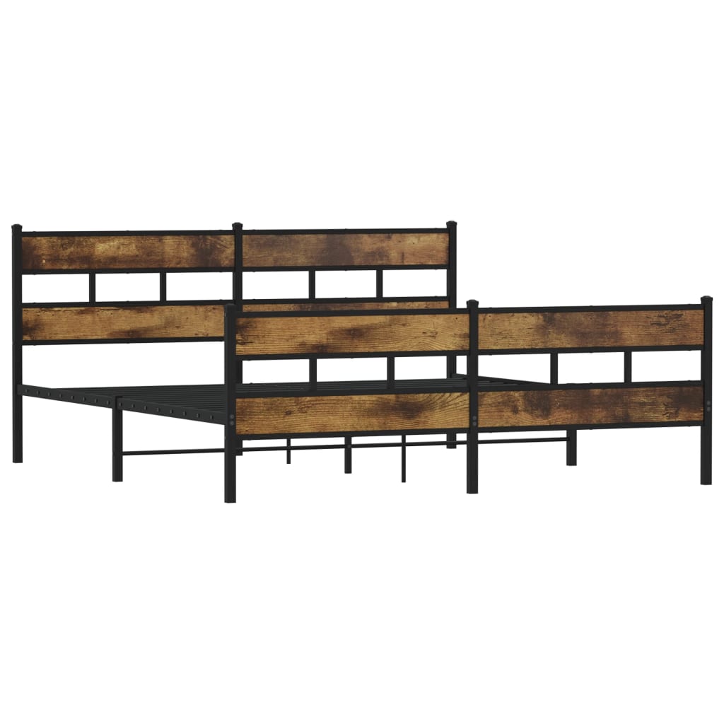 Giroletto senza Materaso in Metallo Rovere Fumo 200x200 cm | homemem39