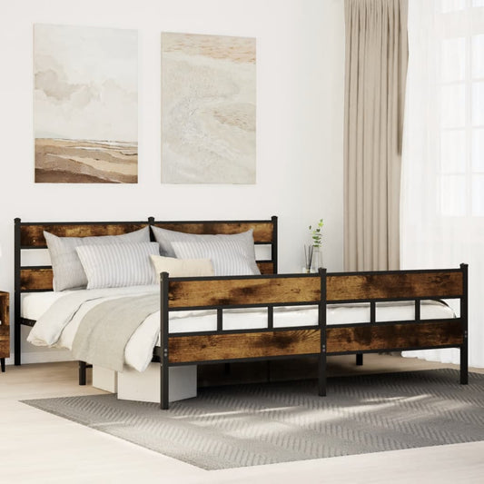 Giroletto senza Materaso in Metallo Rovere Fumo 200x200 cm | homemem39