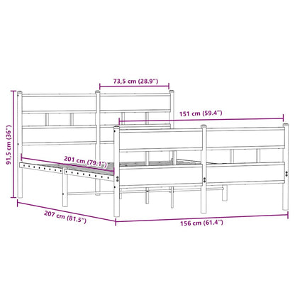 Giroletto senza Materaso in Metallo Rovere Sonoma 150x200 cm | homemem39