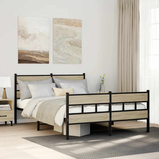 Giroletto senza Materaso in Metallo Rovere Sonoma 150x200 cm | homemem39