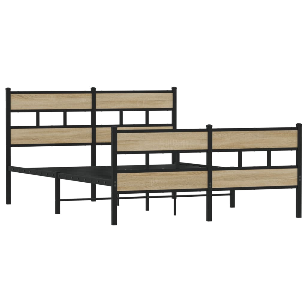 Giroletto senza Materaso in Metallo Rovere Sonoma 160x200 cm | homemem39