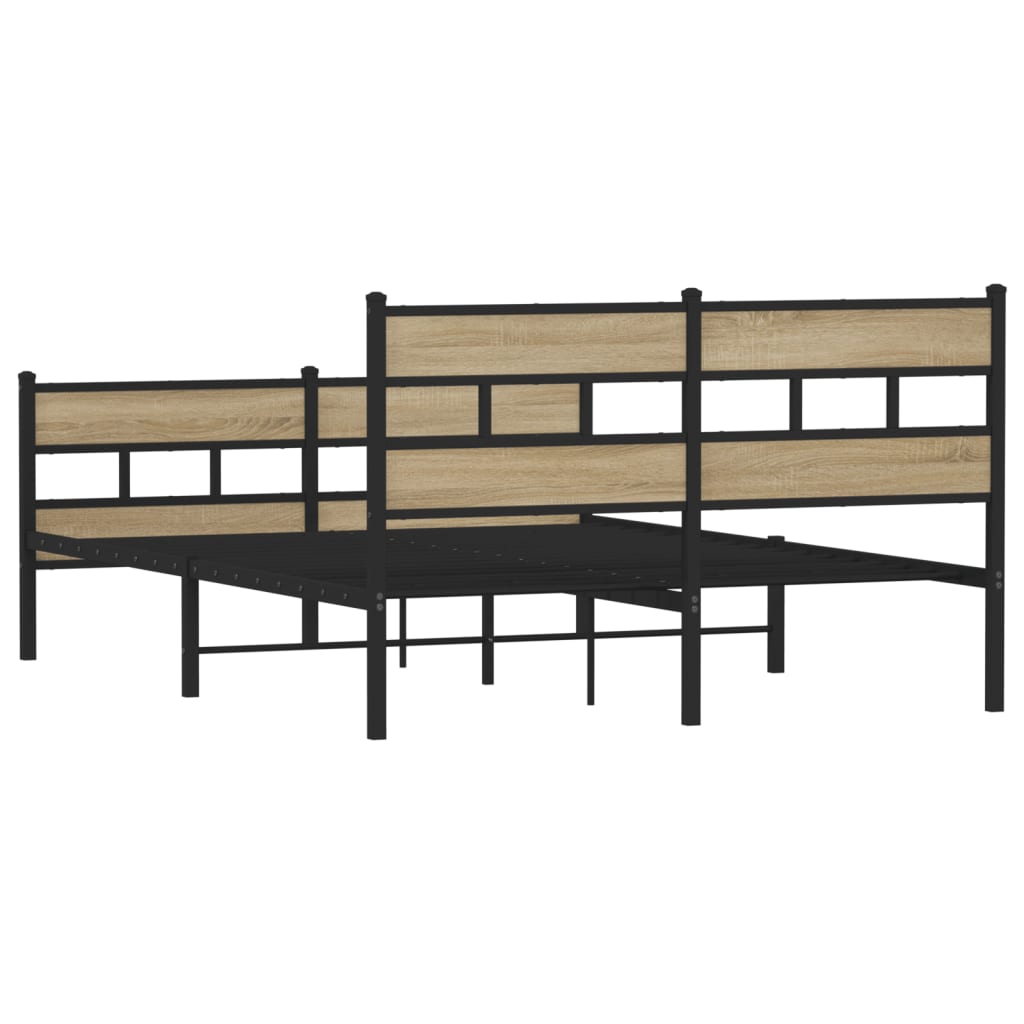 Giroletto senza Materaso in Metallo Rovere Sonoma 160x200 cm | homemem39
