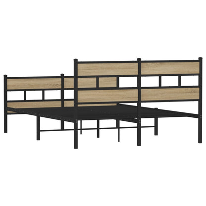 Giroletto senza Materaso in Metallo Rovere Sonoma 160x200 cm | homemem39