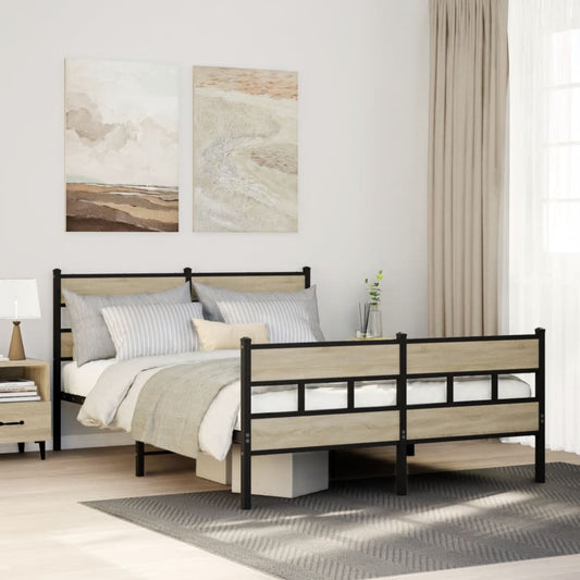 Giroletto senza Materaso in Metallo Rovere Sonoma 160x200 cm | homemem39
