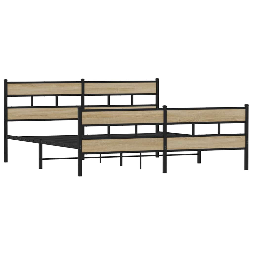 Giroletto senza Materaso in Metallo Rovere Sonoma 180x200 cm | homemem39