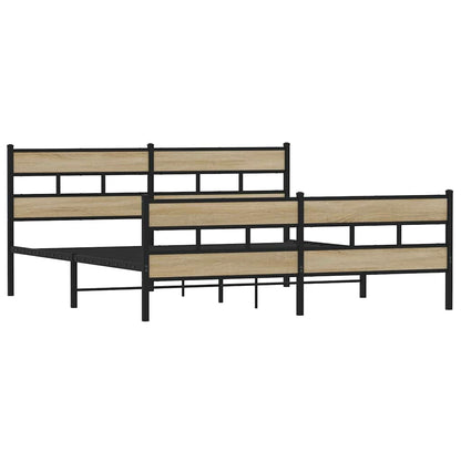Giroletto senza Materaso in Metallo Rovere Sonoma 180x200 cm | homemem39