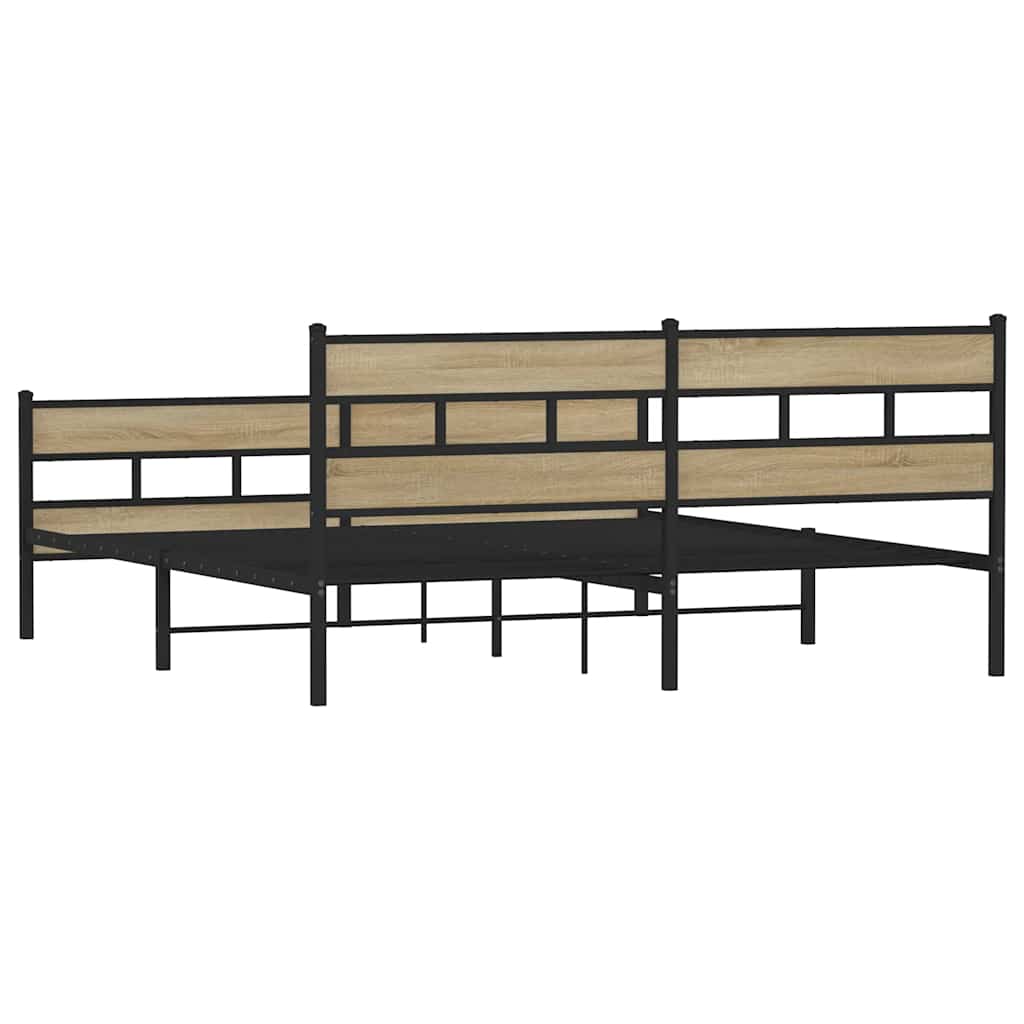 Giroletto senza Materaso in Metallo Rovere Sonoma 180x200 cm | homemem39