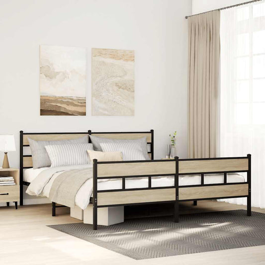Giroletto senza Materaso in Metallo Rovere Sonoma 180x200 cm | homemem39