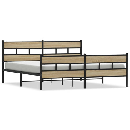 Giroletto senza Materaso in Metallo Rovere Sonoma 200x200 cm | homemem39