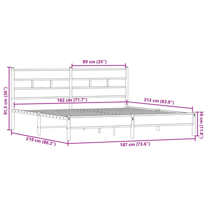 Giroletto senza Materaso in Metallo Rovere Fumo 183x213 cm - homemem39