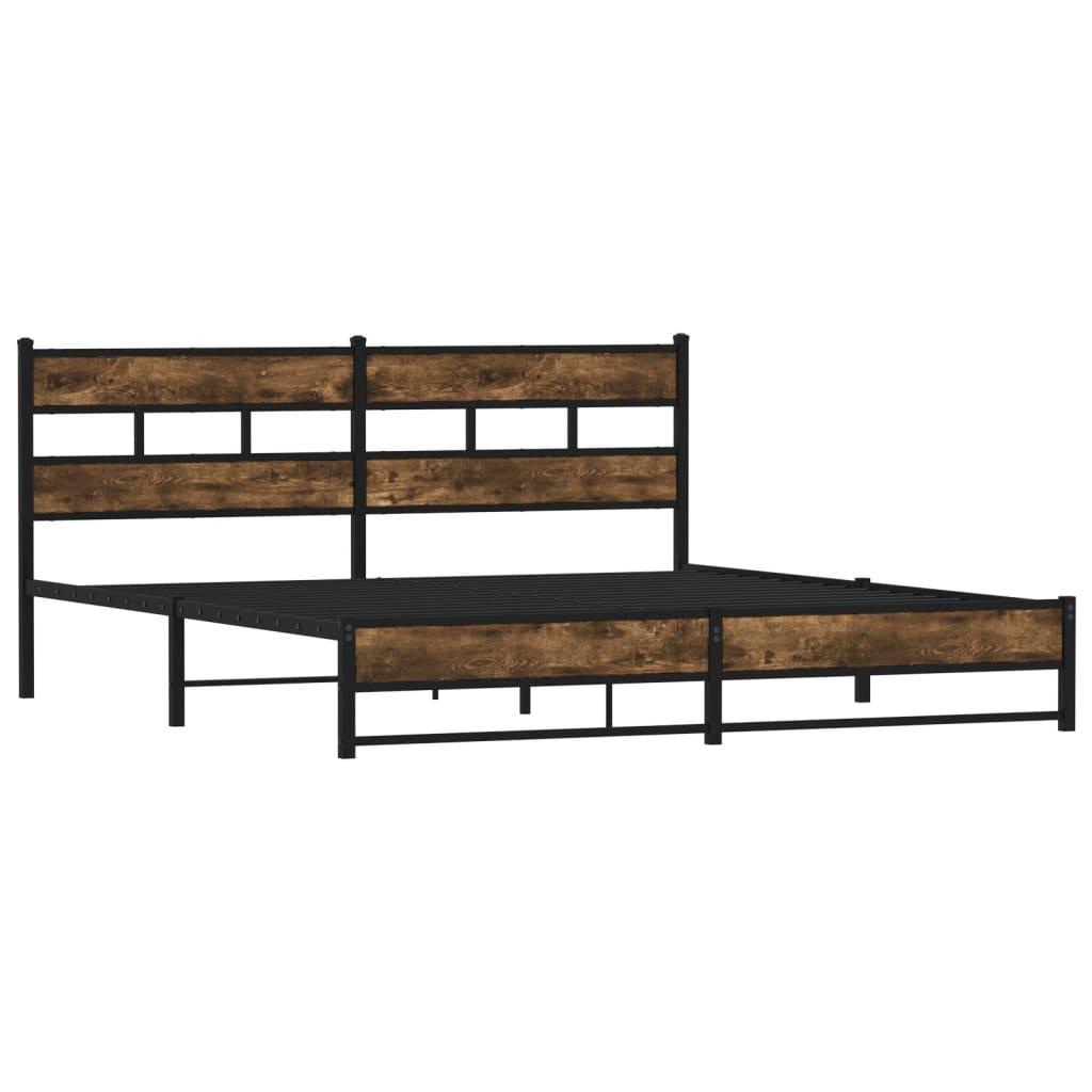 Giroletto senza Materaso in Metallo Rovere Fumo 180x200 cm | homemem39
