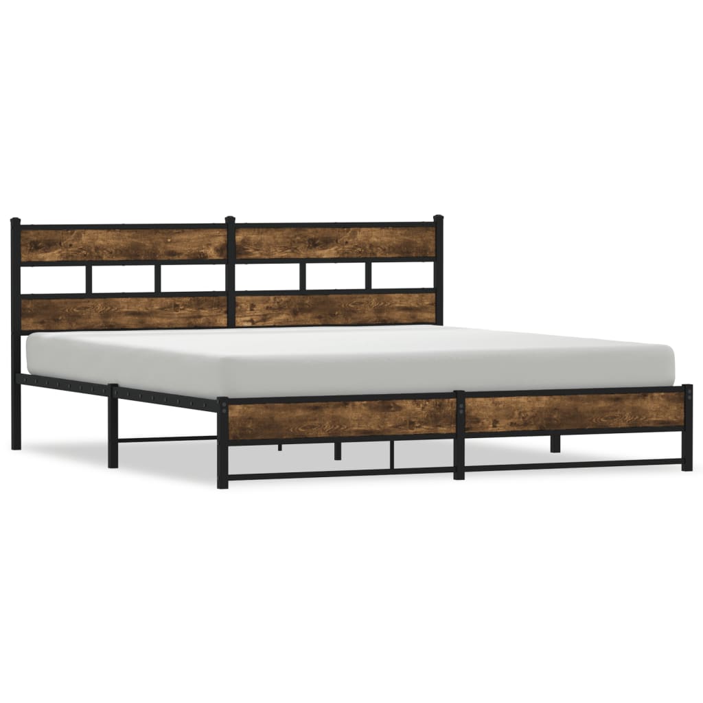 Giroletto senza Materaso in Metallo Rovere Fumo 200x200 cm | homemem39
