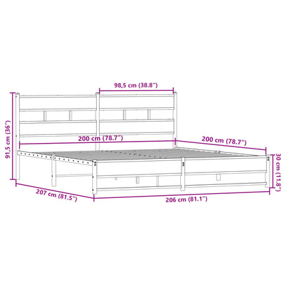 Giroletto senza Materaso in Metallo Rovere Fumo 200x200 cm | homemem39