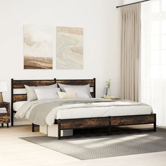 Giroletto senza Materaso in Metallo Rovere Fumo 200x200 cm | homemem39