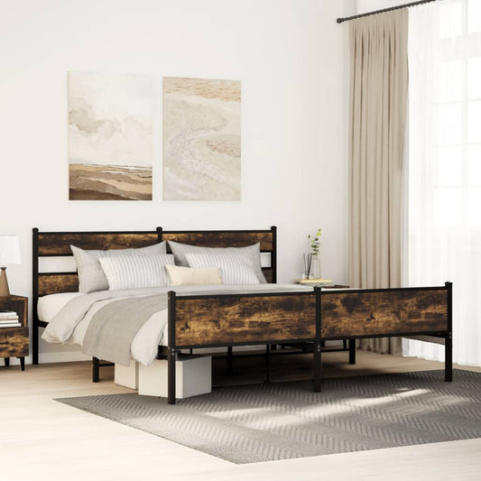 Giroletto senza Materaso in Metallo Rovere Fumo 180x200 cm | homemem39