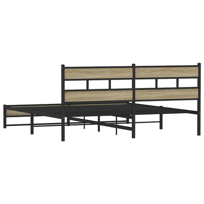 Giroletto senza Materaso in Metallo Rovere Sonoma 200x200 cm | homemem39