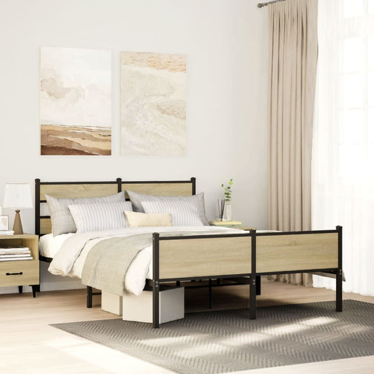 Giroletto senza Materaso in Metallo Rovere Sonoma 160x200 cm | homemem39