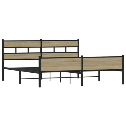 Giroletto senza Materaso in Metallo Rovere Sonoma 193x203 cm - homemem39