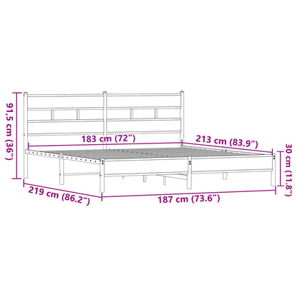 Giroletto senza Materaso in Metallo Rovere Marrone 183x213 cm - homemem39