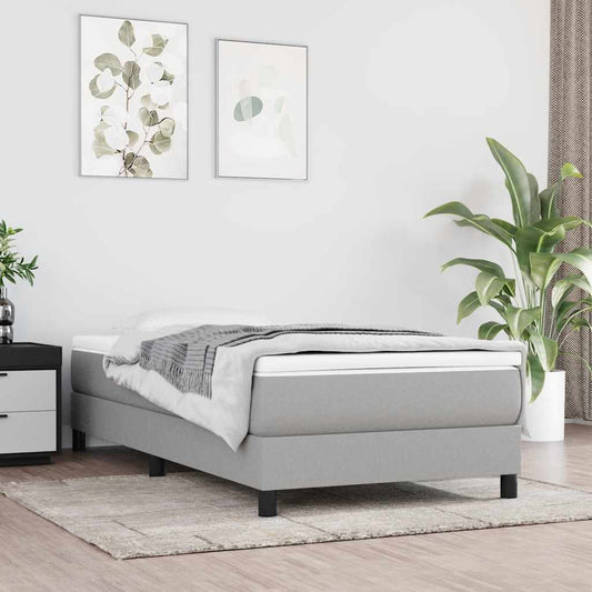 Materasso a Molle per Bambini Rigidità Media Grigio Chiaro 80x160 cm Tessuto