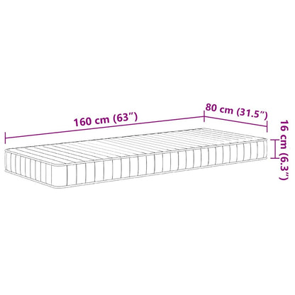 Materasso in Schiuma per Bambini Mediamente Morbido 80x160 cm - homemem39