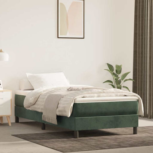Materasso a Molle Verde Scuro 90x210x20 cm in Velluto - homemem39