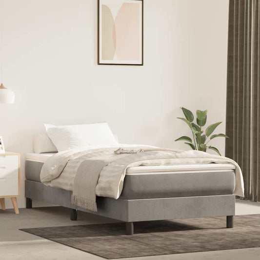 Materasso a Molle Grigio Chiaro 100x210x20 cm in Velluto - homemem39