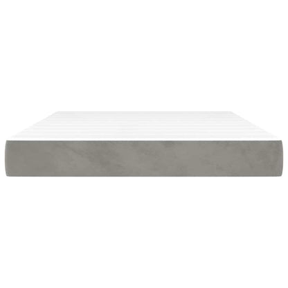 Materasso a Molle Grigio Chiaro 120x210x20 cm in Velluto - homemem39